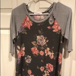 Long sleeve floral print T-shirt